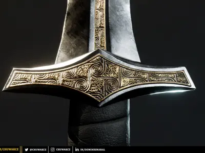 Steel Egyptian Khopesh Sword - PBR game ready 3d weapon Low-poly 3D model