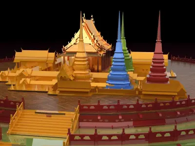 Chinese ancient temple 3D model