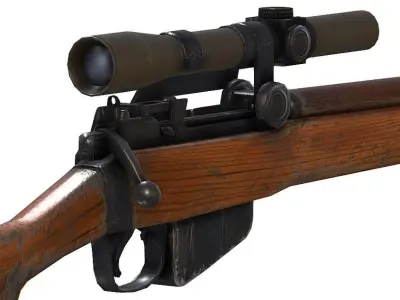 British Magazine Rifle Lee Enfield Low-poly 3D model