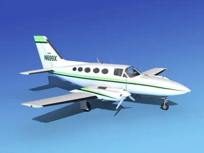 Cessna 414A Chancellor V09 3D model