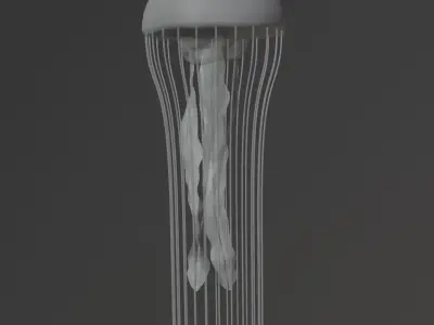 stylized glowing jellyfish Low-poly 3D model