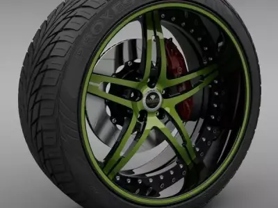 Savini Forged SV-10 Wheel and Tire 3D model
