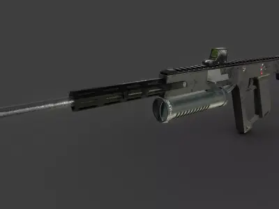 Custom Assault Rifle Low-poly 3D model purchase