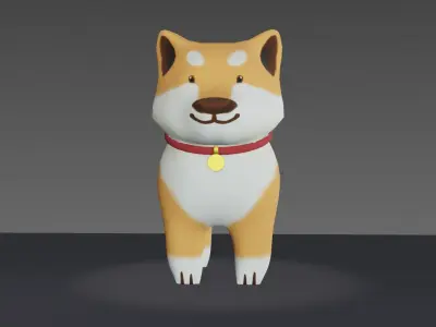 Toon dog Low-poly 3D model