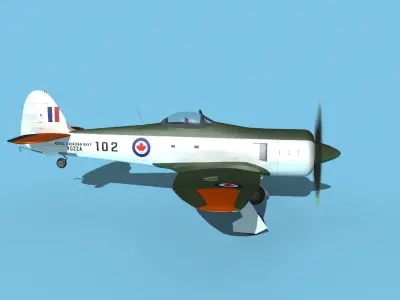 Hawker Sea Fury V15 RCAF 3D model