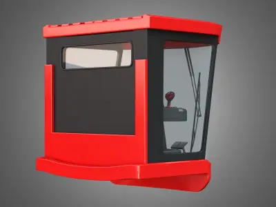 Driving Cabin - Case-1688 Combine Harvester 3D model