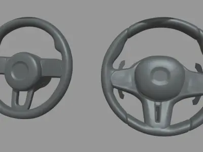 Steering Wheel Car Pack 01 Low-poly 3D model