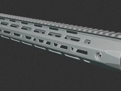 AR-15 KAC URX4 145Inch M-LOK Handguard Low-poly 3D model