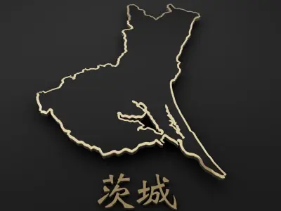 Ibaraki map 3D model