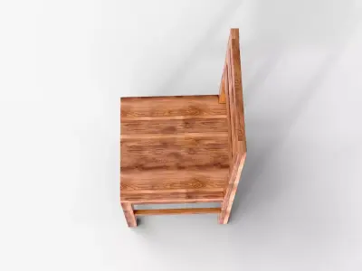  Classic Wooden Dining Chair 3D Model with  PBR Furniture Asset Low-poly 3D model