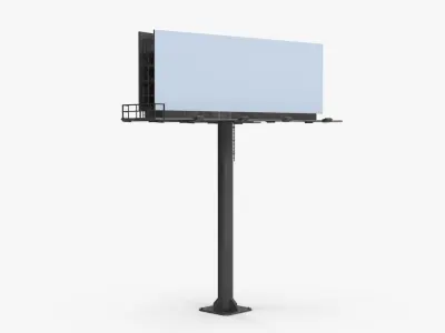 Billboard 2 Grey Low-poly 3D model