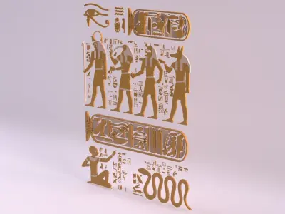 Egyptian Symbols - 037 Low-poly 3D model