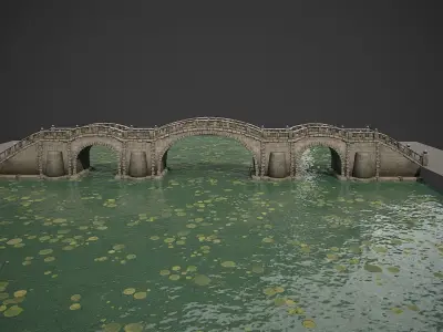 Long Stone Bridge Low-poly 3D model