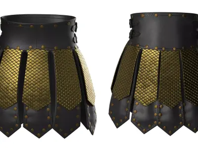 Skirt Armor 02 Low-poly 3D model