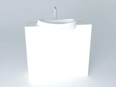 Simple white sink  Free 3D model