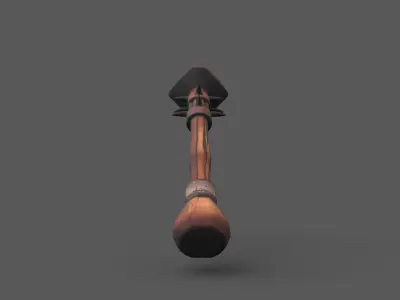 Primitive Spiked Club -Stylized 3D Game Asset Free low-poly 3D model