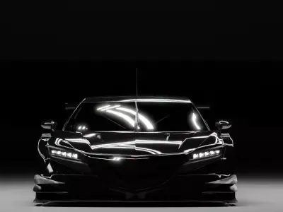 Futuristic GT Race Rigged 3D Model Hypercar Widebody Low-poly 3D model