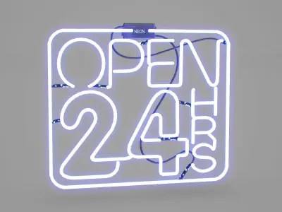 Game Ready Japanese Signs Set Sign Neon 24H Free low-poly 3D model