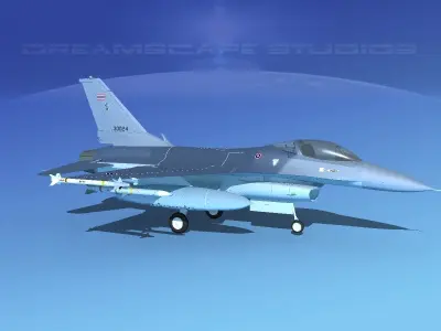 Gen Dyn F-16A Falcon Thailand 3D model