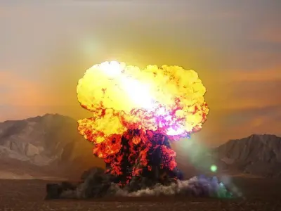 FumeFx Heavy Explosion Element Asset File for 3d studio Max Low-poly 3D model