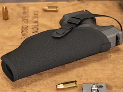 Glock 26 and Tactical Nylon Holster 3D model