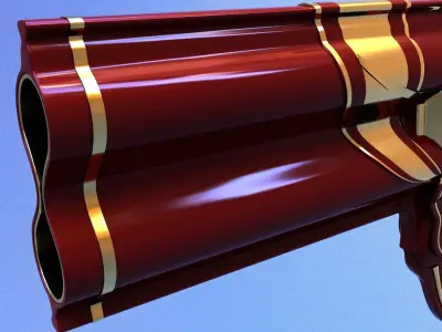  Bayonetta gun lowpoly model Low-poly 3D model