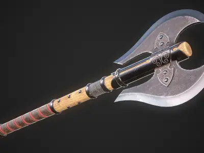 Medieval Axe 01 Low-poly 3D model