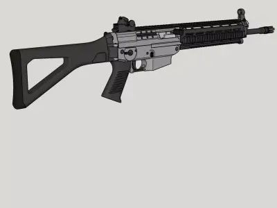 Sig 556 Classic Swat 3D model