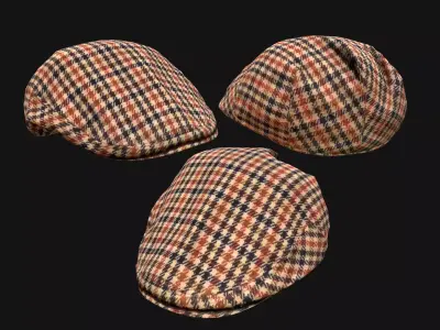 Flat Cap Low-poly 3D model
