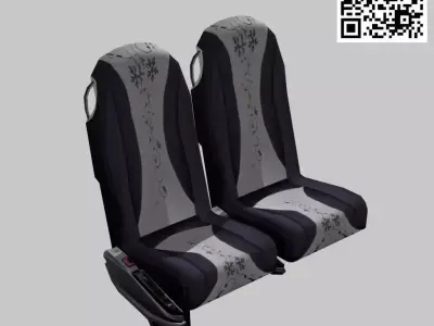 Bus chair Low-poly 3D model