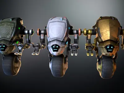 Sci-fi Drone 04 Low-poly 3D model