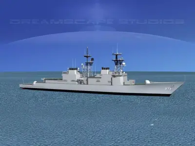 Spruance Class DD973 USS John Young 3D model