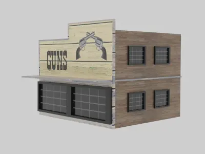 Wild West - Guns Low-poly 3D model