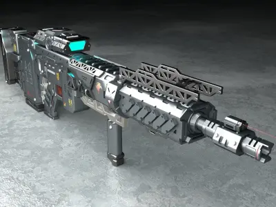 sci fi rifle 13 3D model