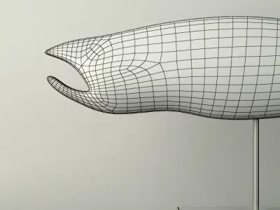 Hand Carved Wooden Fish 2 3D model