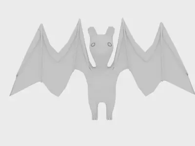  Character Toon Bat  Low-poly 3D model