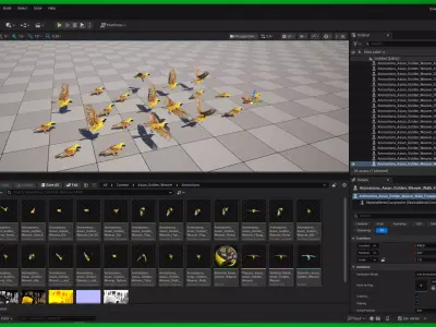 Asian Golden Weaver Bird Low-poly 3D model