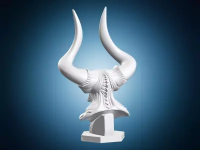 Horned Demon Bust 3D print model