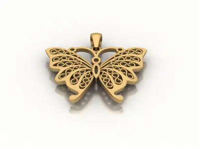 Butterfly pendant 3D print model  3D print model purchase