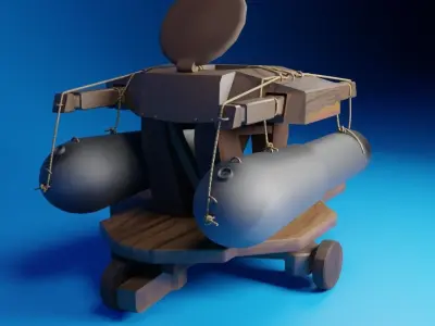 Rigged Cartoon Turret Stylized 3D model