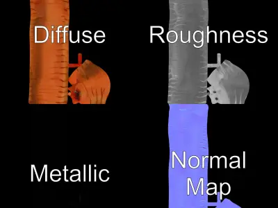 Curled Redworm D Model Pack Low-poly 3D model