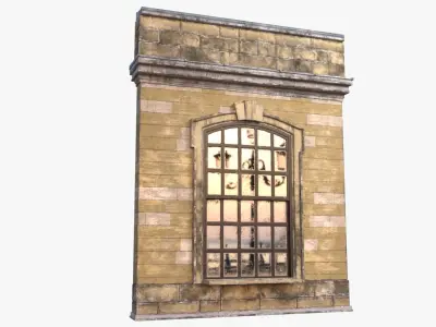 Brick Wall 0004 Low-poly 3D model