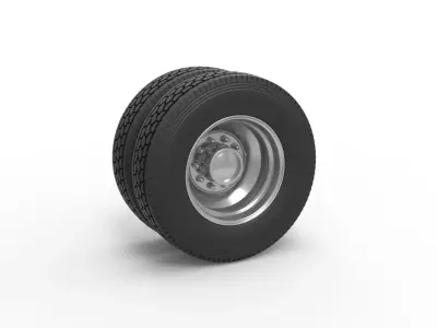 Rear custom wheel of semi truck Version 2 Scale 1 to 25 3D print model