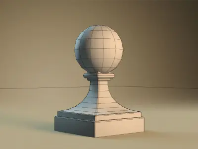 Stone ball finial Free low-poly 3D model