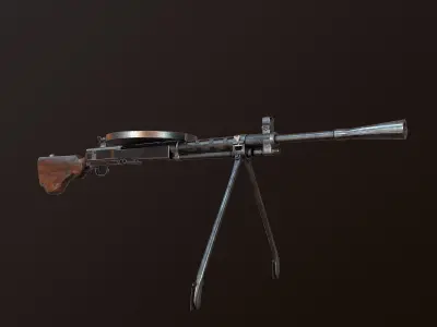 DP-28 Light Machine Gun PBR Low-poly 3D model