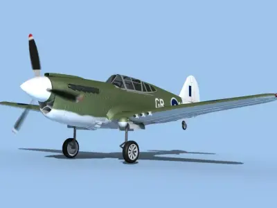 Curtiss P-40F Tomahawk V11 RAAF 3D model