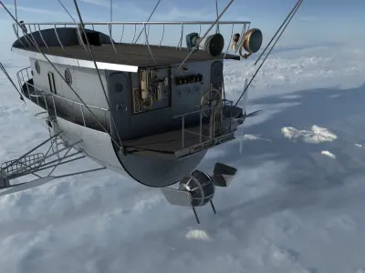 Airship Game Ready Low-poly 3D model