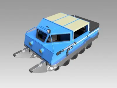 Screw terrain vehicle ZIL-2906 3D model