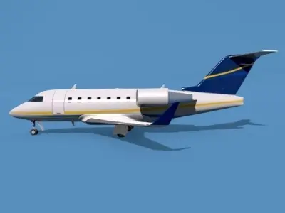 Bombardier Challenger 600 private jet 3D model