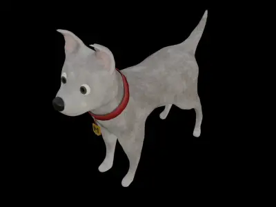 White Dog Free low-poly 3D model